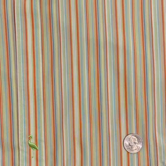 Men's TaylorByrd Button-Down Shirt in Citrus Green’s, Lt Blue and Coral Size XL - Picture 8 of 8